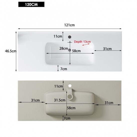 Felix 1200X465X565mm Plywood Light Oak Fluted Vanity